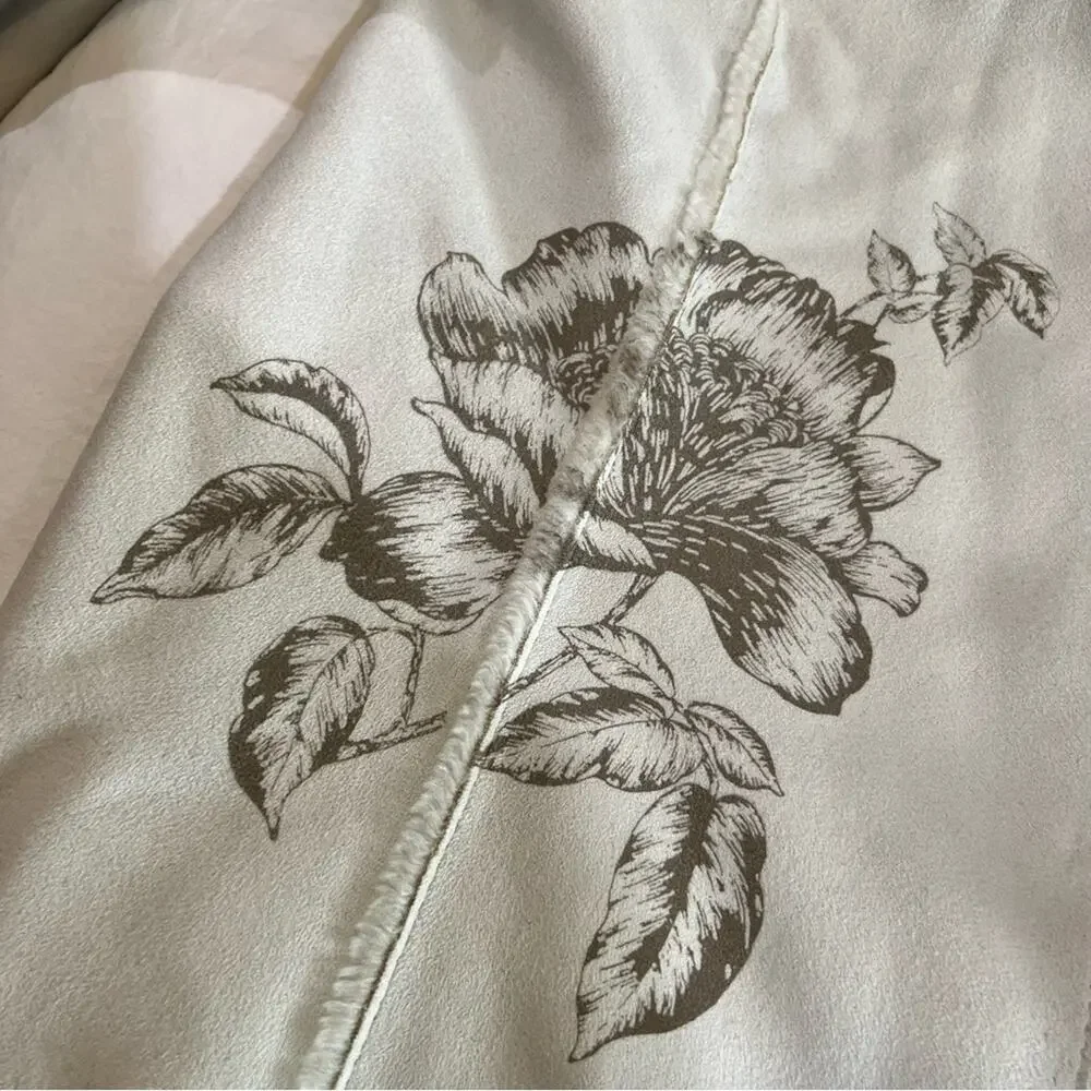 The Limited Faux Suede Floral Print Jacket size M Cream - Picture 6 of 11